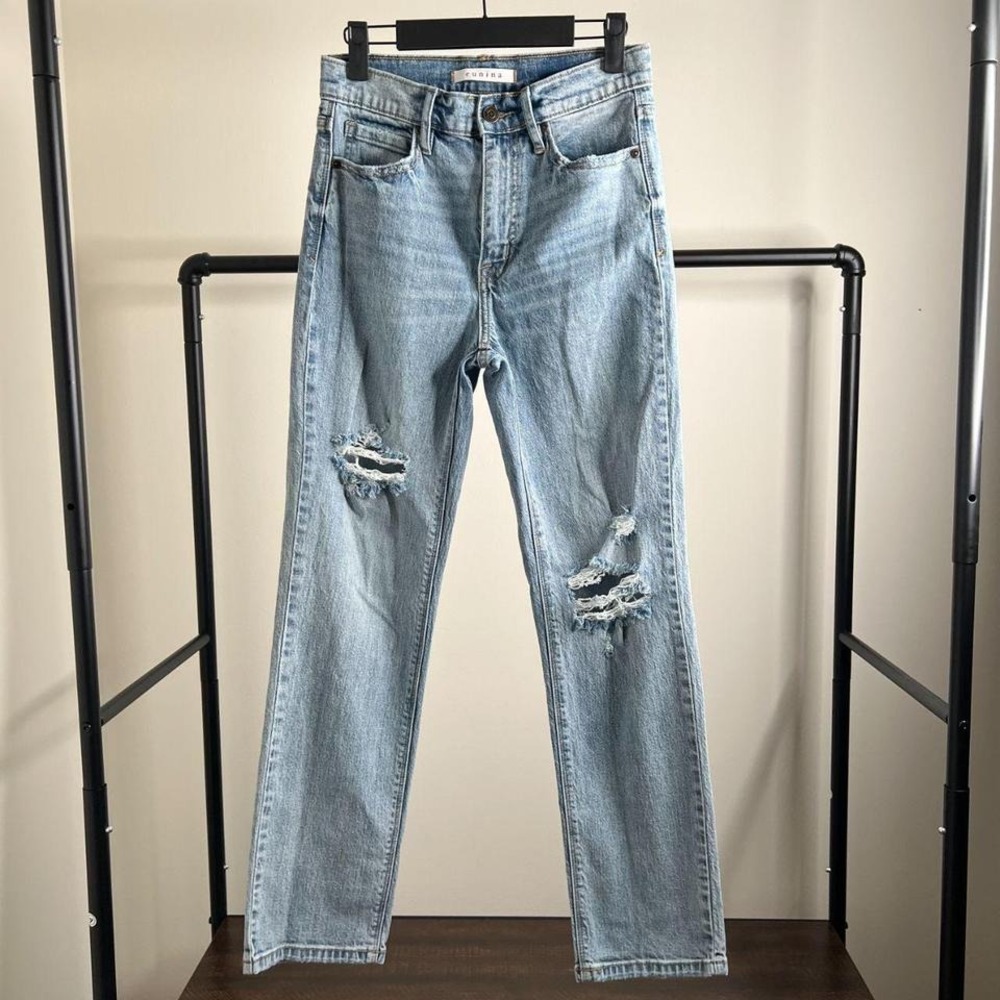 Women's Denim Jean Size 25(1) Eunina Super High Rise Classic Straight Leg